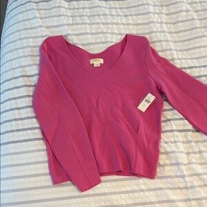 Anthropologie Pink V-Neck Sweater
